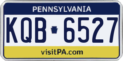 PA license plate KQB6527