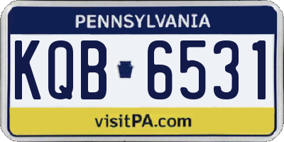 PA license plate KQB6531