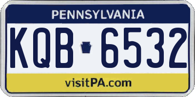 PA license plate KQB6532