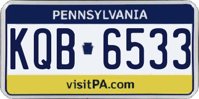 PA license plate KQB6533