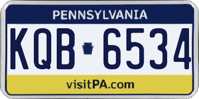PA license plate KQB6534