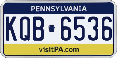 PA license plate KQB6536