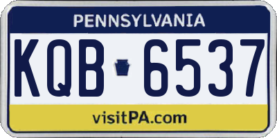 PA license plate KQB6537
