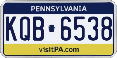 PA license plate KQB6538