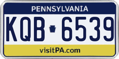 PA license plate KQB6539