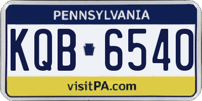 PA license plate KQB6540
