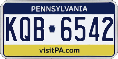 PA license plate KQB6542