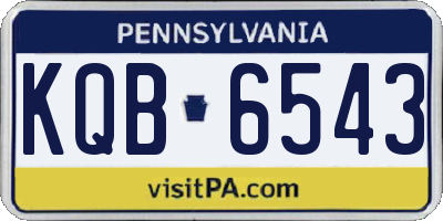 PA license plate KQB6543