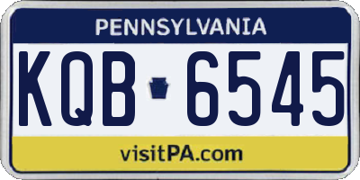 PA license plate KQB6545