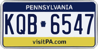 PA license plate KQB6547
