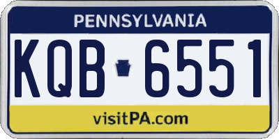 PA license plate KQB6551