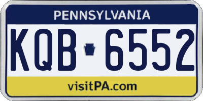 PA license plate KQB6552