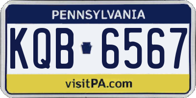 PA license plate KQB6567