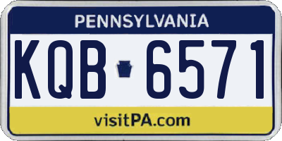 PA license plate KQB6571