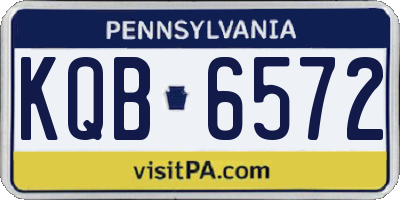 PA license plate KQB6572