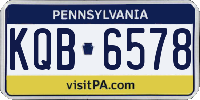 PA license plate KQB6578