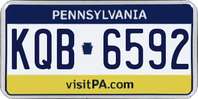 PA license plate KQB6592