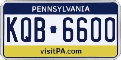PA license plate KQB6600