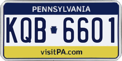 PA license plate KQB6601