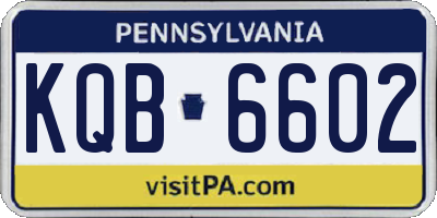 PA license plate KQB6602