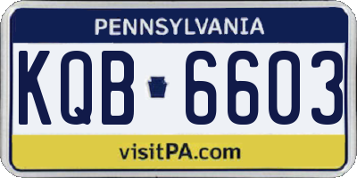 PA license plate KQB6603
