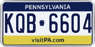 PA license plate KQB6604