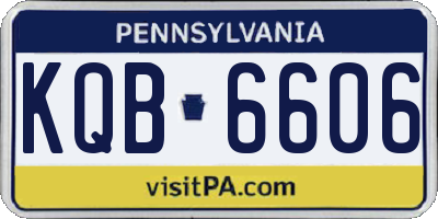 PA license plate KQB6606