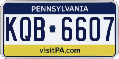PA license plate KQB6607