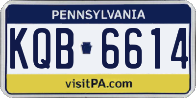 PA license plate KQB6614