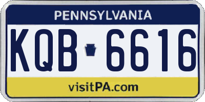 PA license plate KQB6616