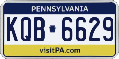 PA license plate KQB6629