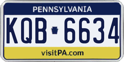 PA license plate KQB6634