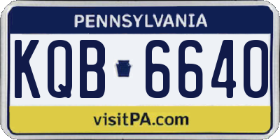PA license plate KQB6640