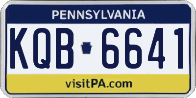 PA license plate KQB6641