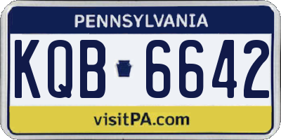 PA license plate KQB6642