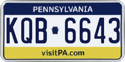 PA license plate KQB6643