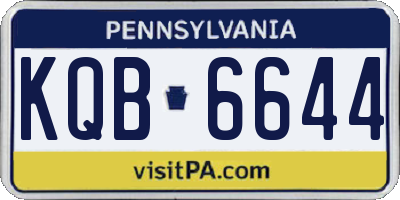 PA license plate KQB6644