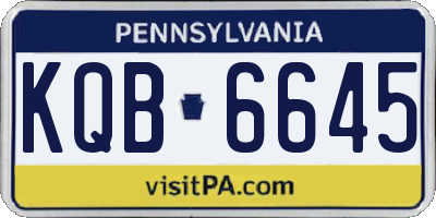 PA license plate KQB6645