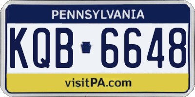 PA license plate KQB6648
