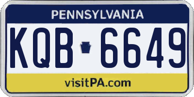 PA license plate KQB6649