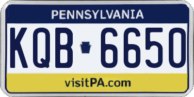 PA license plate KQB6650