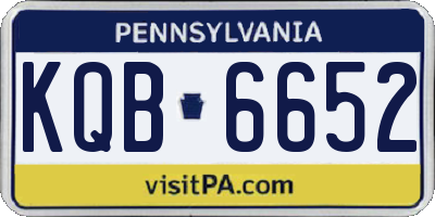 PA license plate KQB6652