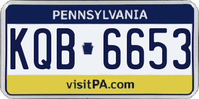 PA license plate KQB6653