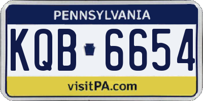 PA license plate KQB6654