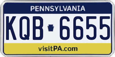 PA license plate KQB6655