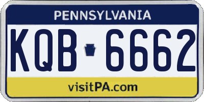 PA license plate KQB6662