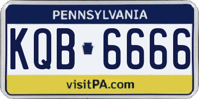PA license plate KQB6666