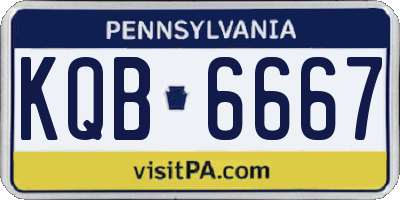 PA license plate KQB6667