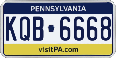 PA license plate KQB6668