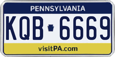 PA license plate KQB6669